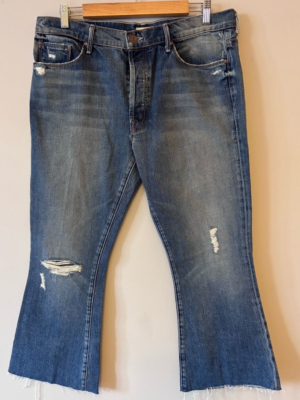 MOTHER | The Nomad Crop Fray Twice as Nice Blue Denim | Size: 30